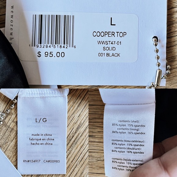 WEWOREWHAT Black Bikini Set Delilah Bottom Cooper Wrap Tie Strappy Top Large NEW - Picture 7 of 9